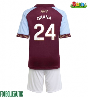 Aston Villa Amadou Onana #24 Hemmaställ Barn 2025-26 Kortärmad (+ Korta byxor)
